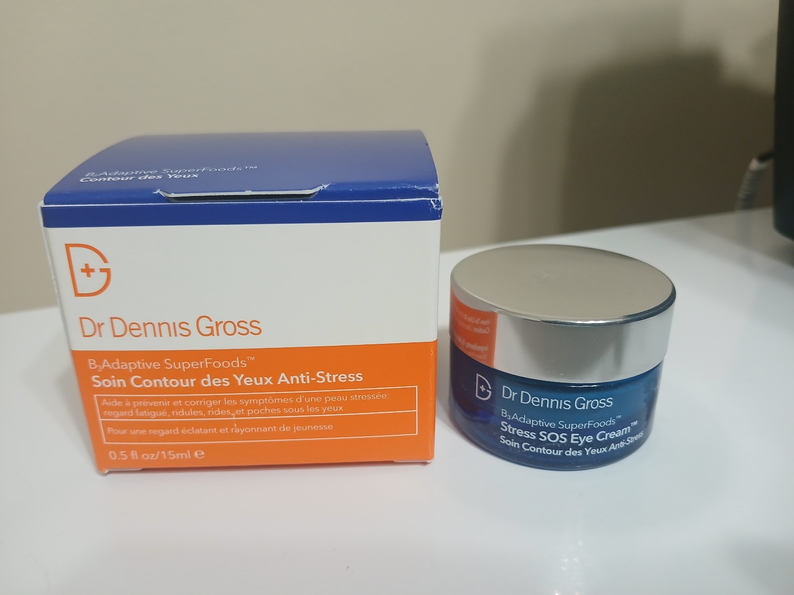 Dr Dennis Gross Stress SOS Eye Cream With Niacinamide 0.5 fl oz/15 ml BNIB