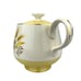 Vtg Teapot Century Service Autumn Gold Wheat Yellow White Fall Homer Laughlin