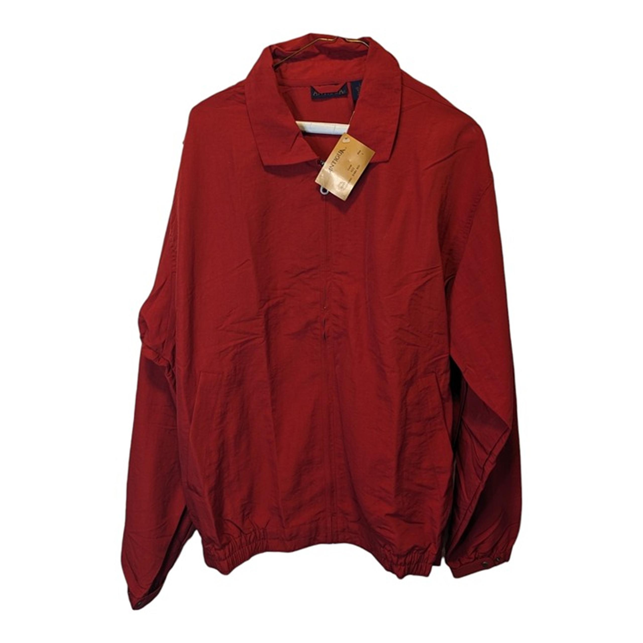 Antigua Men's Jacket Windbreaker Full Zip Red Size L NWT