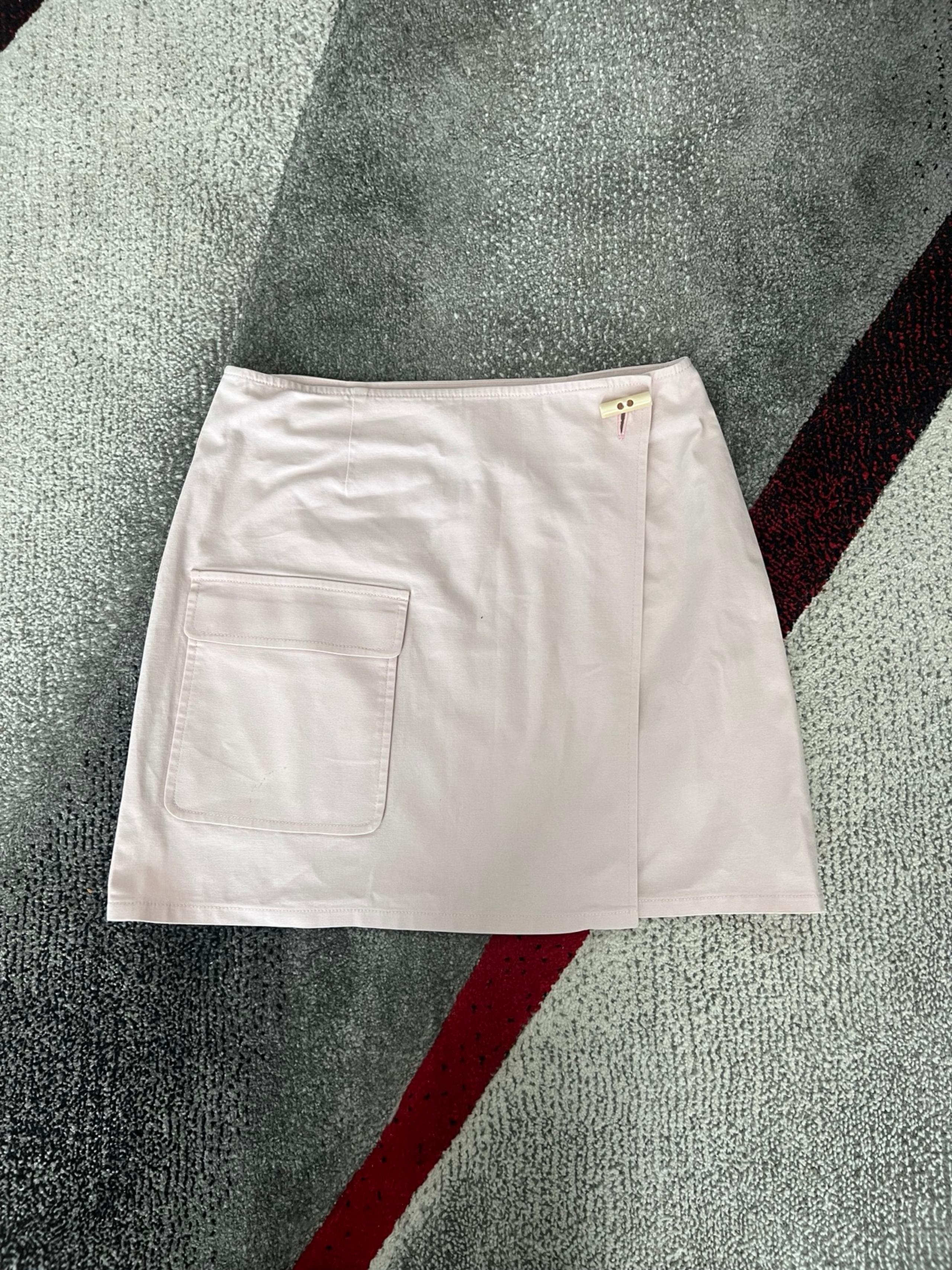 Etcetera Pale Pink Wrap Utility Mini Skirt