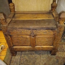 Primitive Turkish made wedding trunk