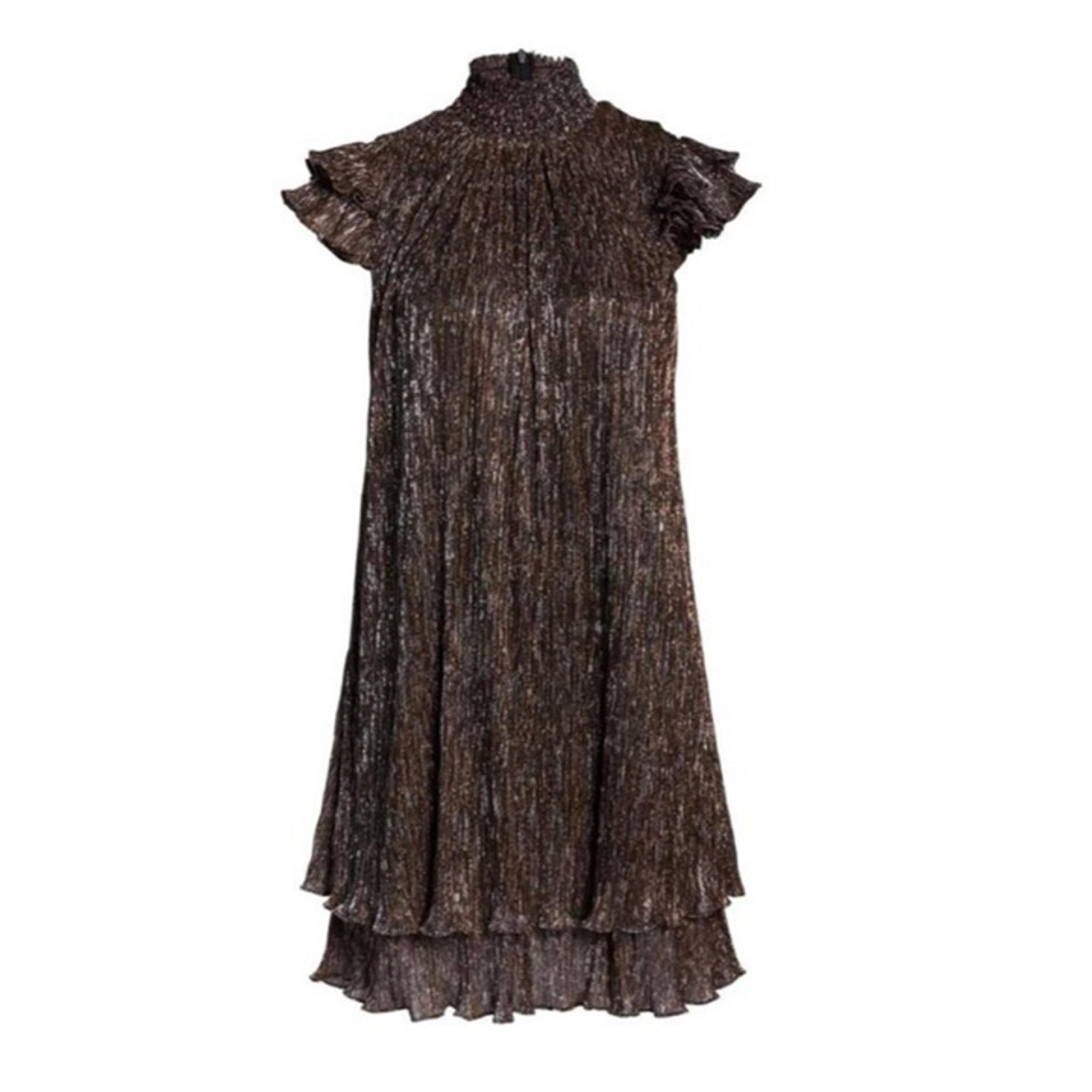 Chelsea28 Mock Neck Metallic Shift Dress Size 8