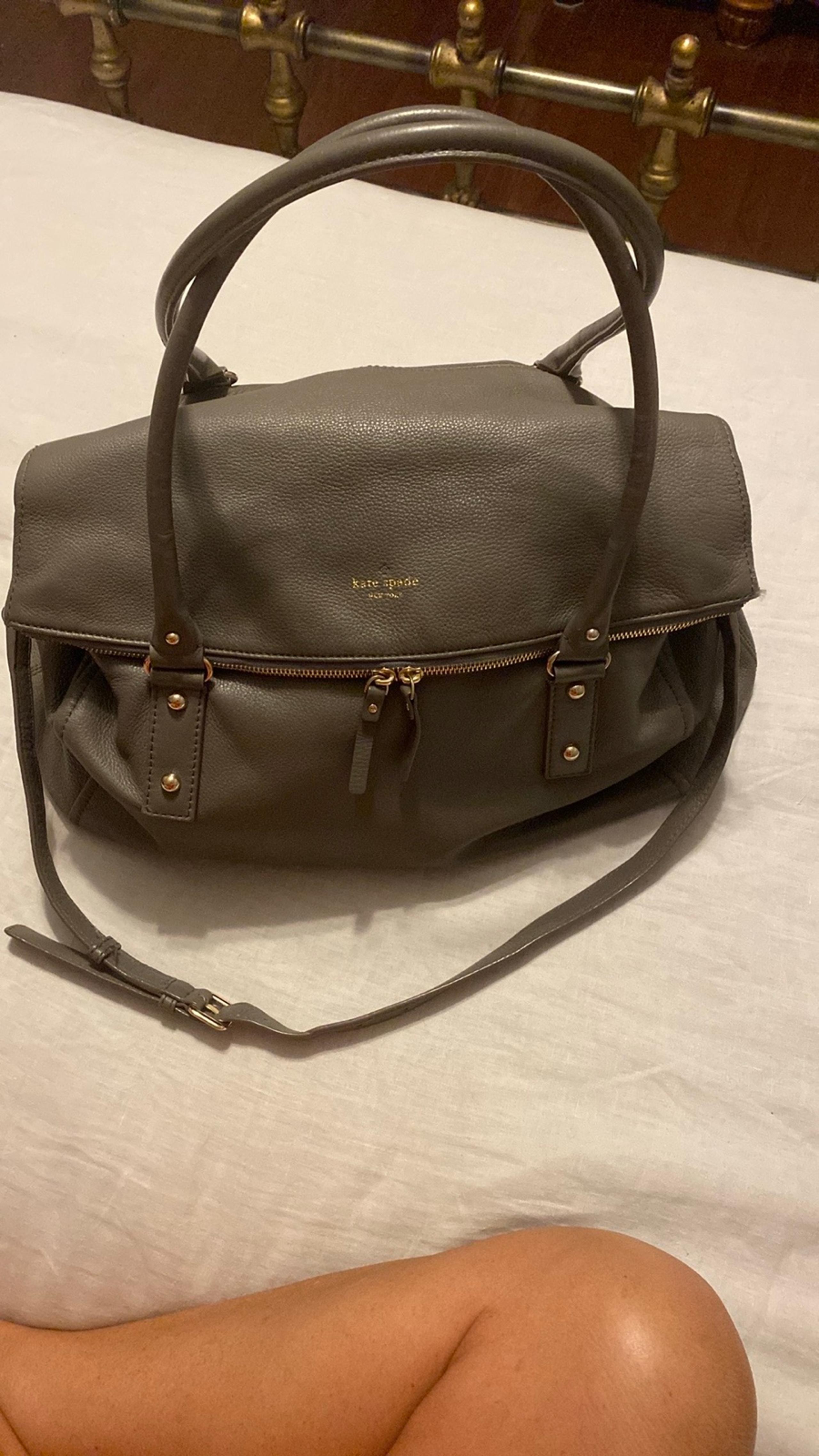 Kate Spade New York “Cobble Hill Leslie” Satchel in storm gray