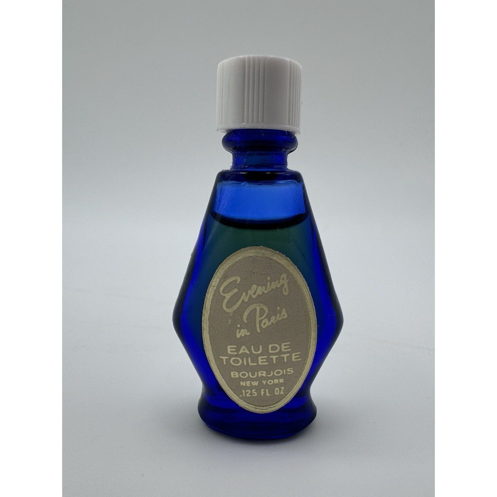 Vintage Cobalt Blue Evening In Paris BourJois Eau De Toilette Perfume 0.125fl Oz