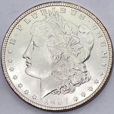 1897 Morgan Silver Dollar CHOICE ORIGINAL BU DEEP FROSTY WHITE COIN