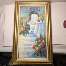Framed oil painting