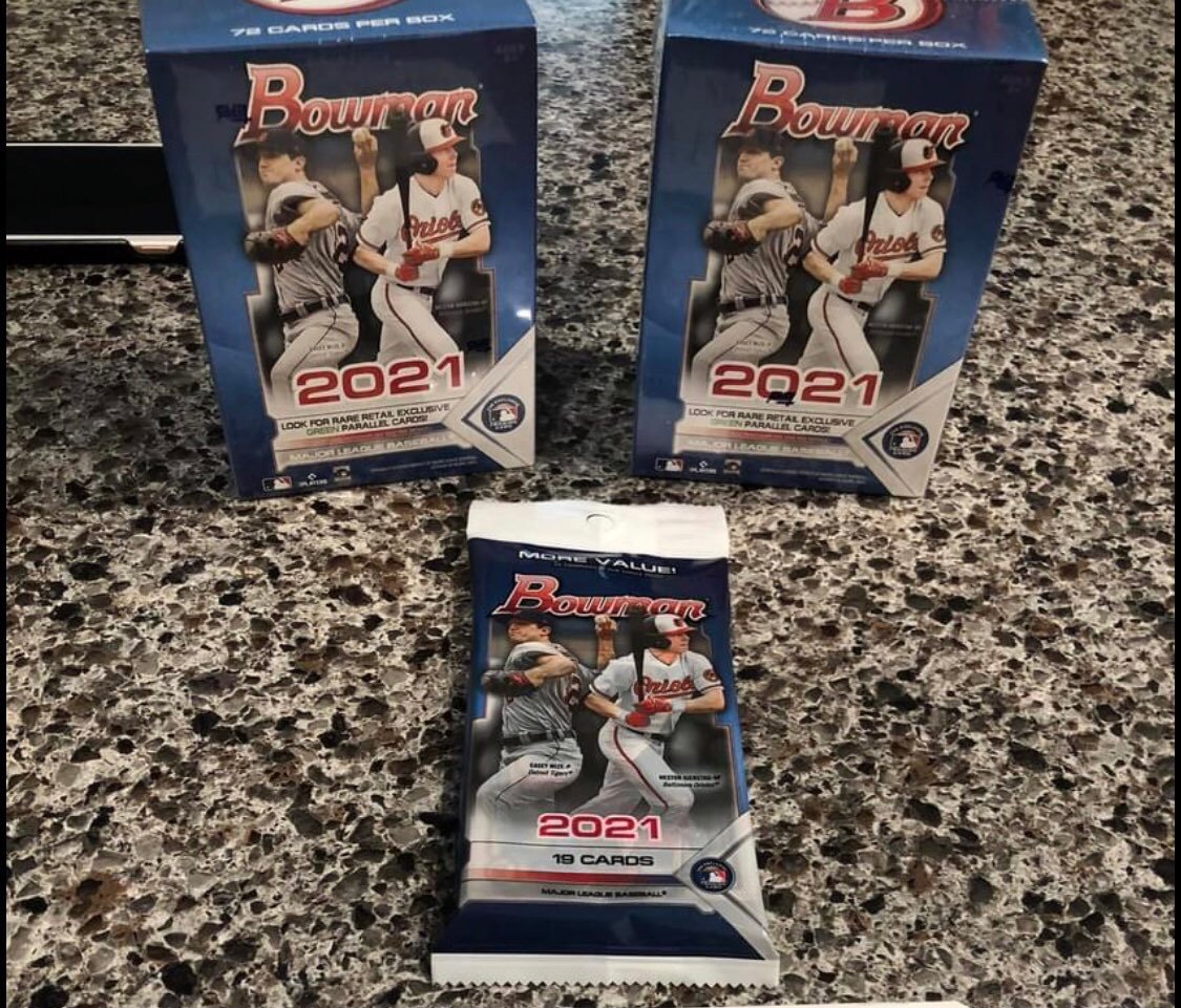 2 Baseball Bowman Blasters and 1 Value Pack