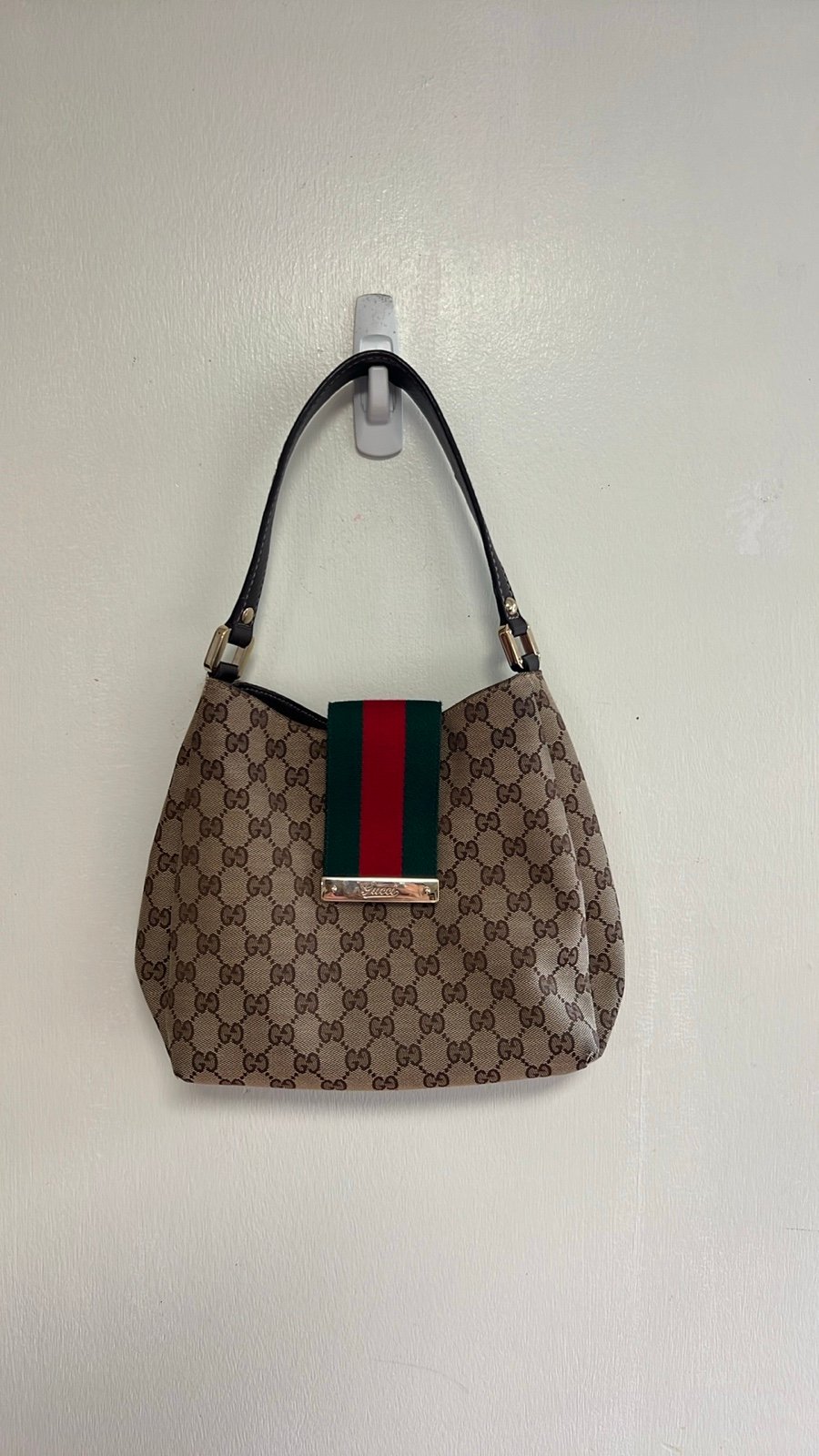 Gucci Sherry Line GG Beige Hobo Bag- small