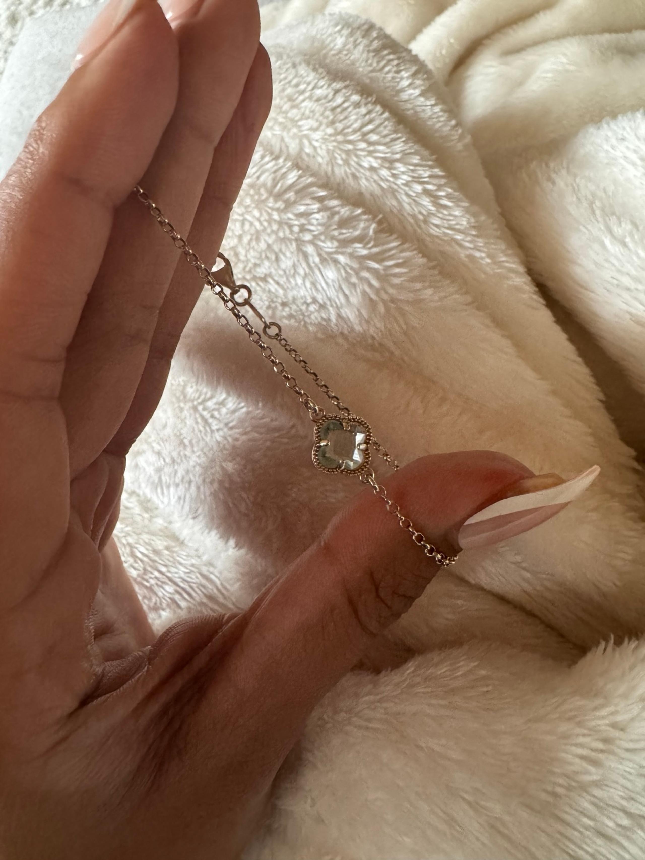 Dainty blue clover bracelet