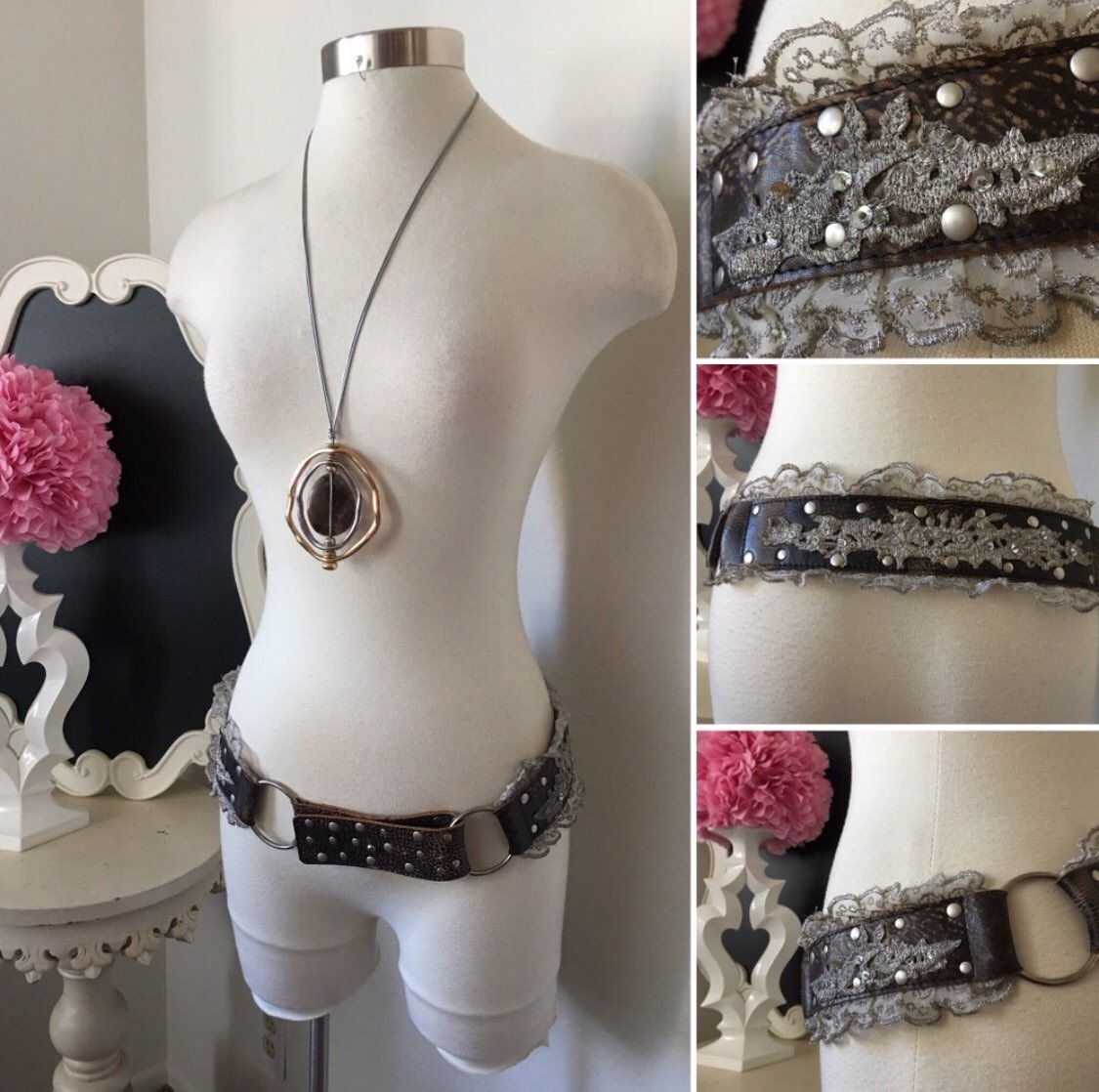 ❤️Betsey Johnson Lace Leather Belt