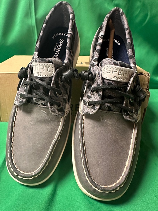 Sperry Rosefish Cheetah Grey