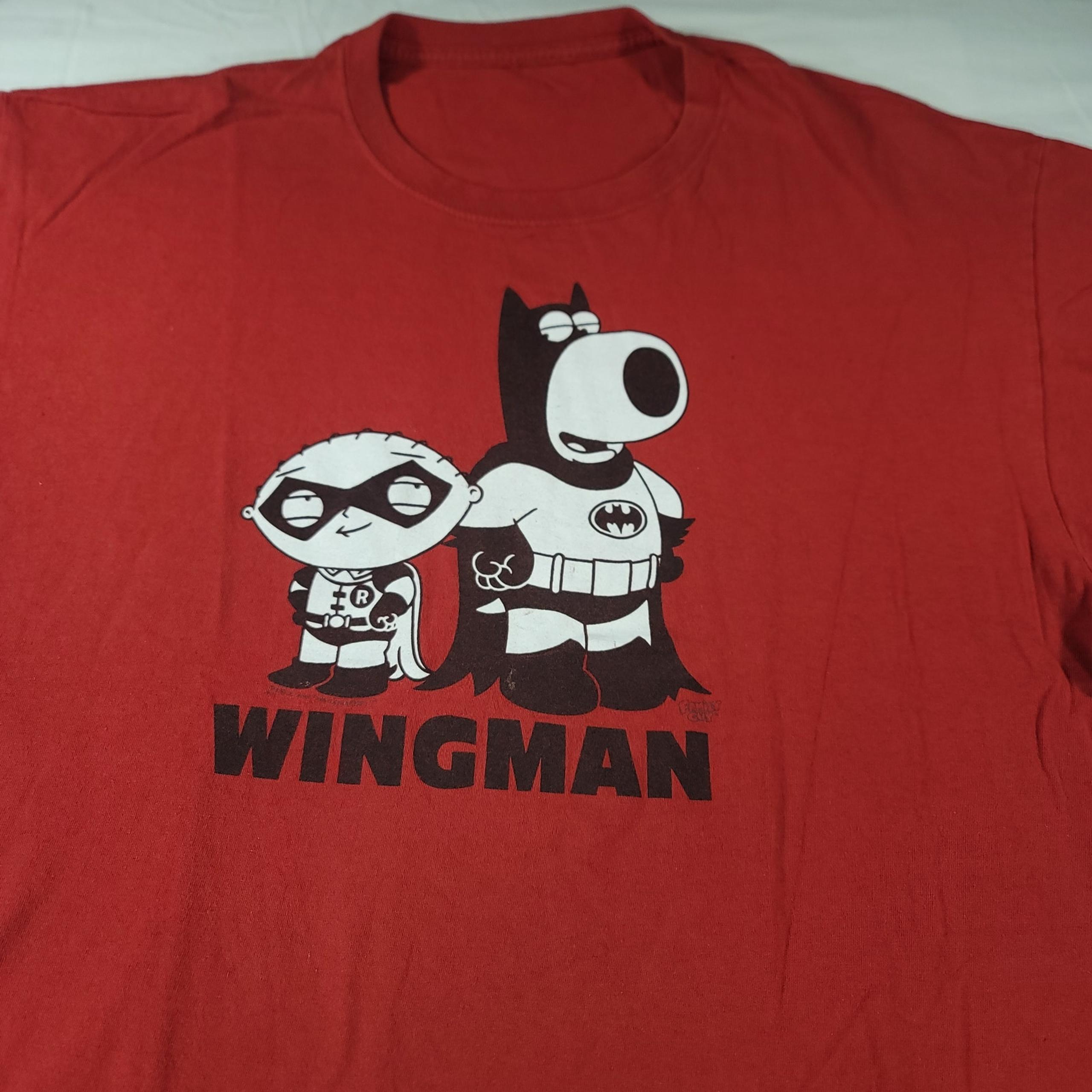 Family Guy Wingman Short Sleeve Graphic Crew Neck T Shirt Mens Size XL Red