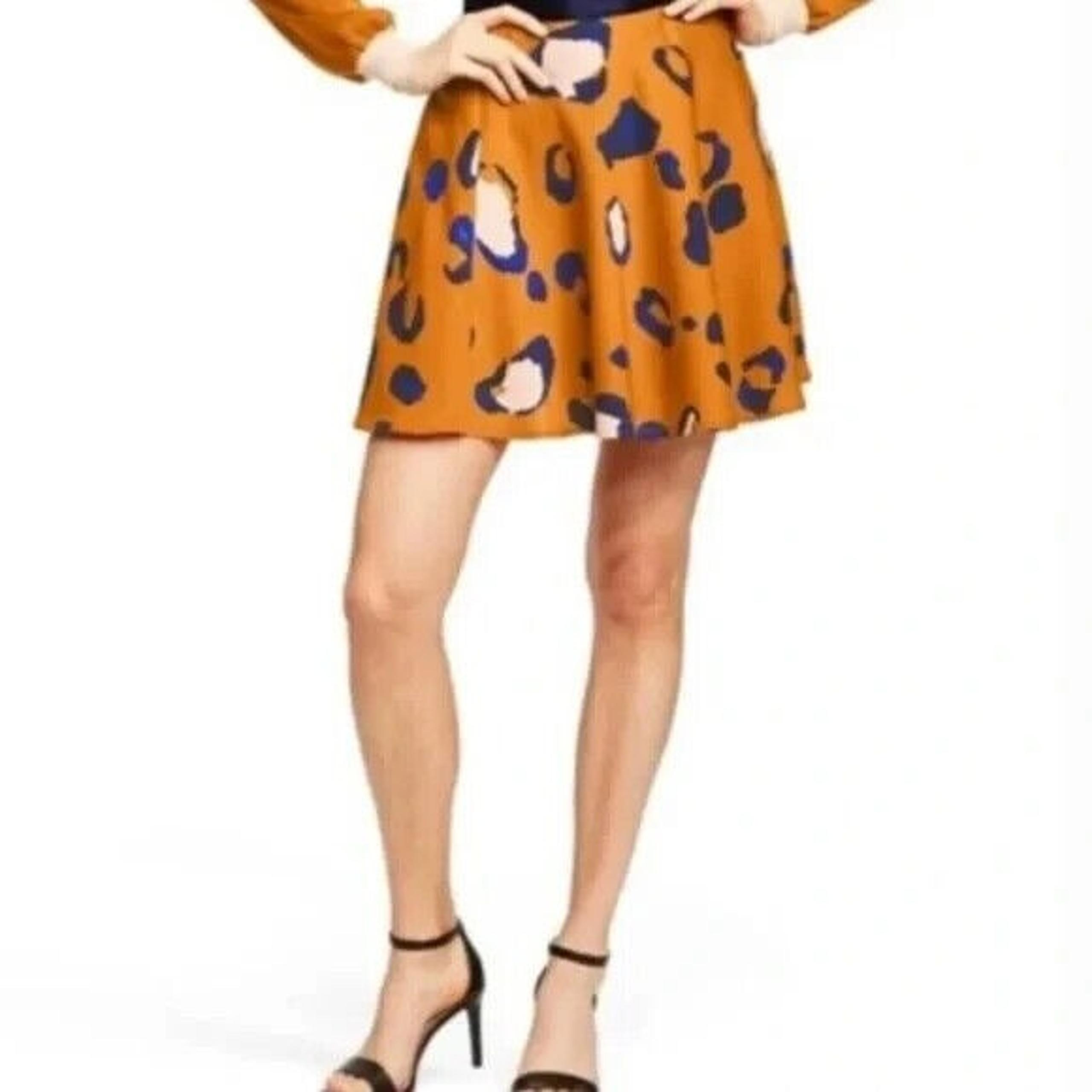 Phillip Lim Skirt Womens Size 12 Orange Blue Leopard Print 20th Anniversary