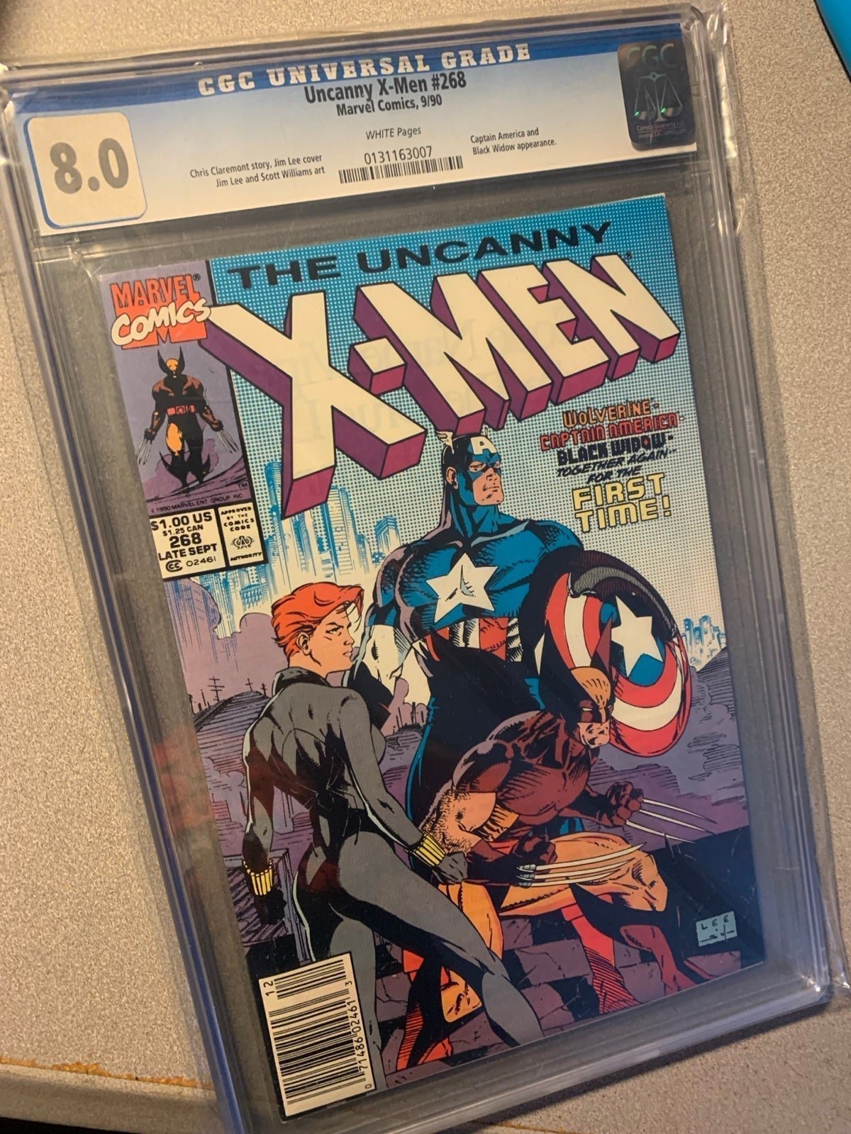 Uncanny X-Men #268 - ICONIC JIM LEE COVER - CGC 8.0 Newstand
