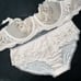 NWT Victoria's Secret unlined 32D,34D BRA SET M panty BEIGE lace DREAM ANGELS