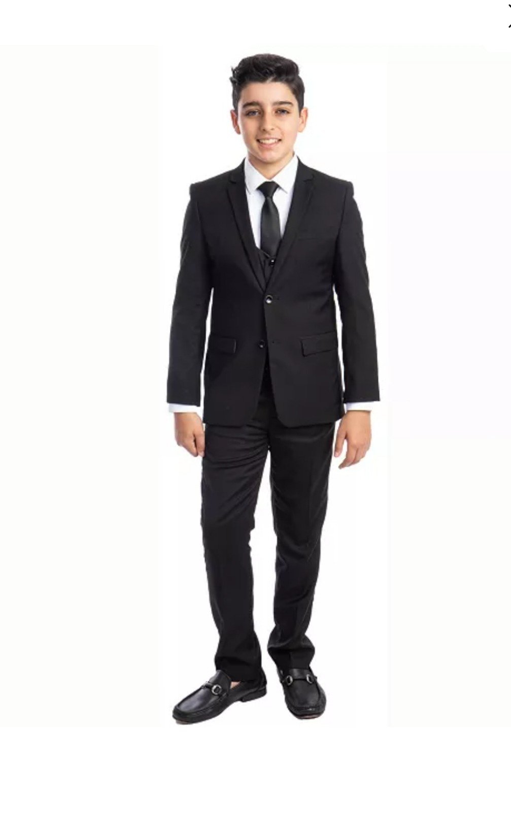 Perry Ellis big Boy's 5-Piece Shirt, Tie, Jacket, Vest and Pants Solid Suit Set