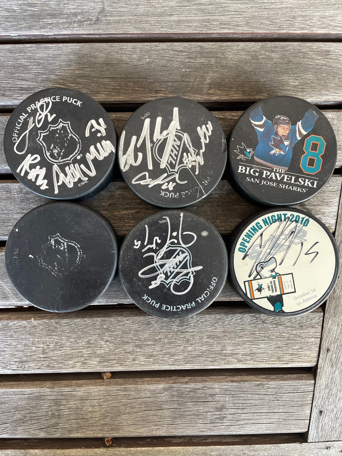 San Jose sharks hockey pucks