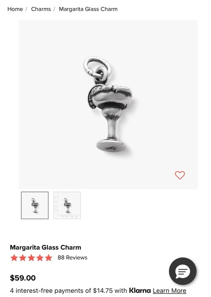 James avery margarita charm silver
