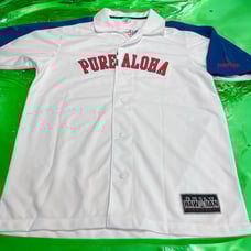 Pure Aloha Hawaii Jersey Mens Sz Large Built Hawaiian Streetwear Snap Button