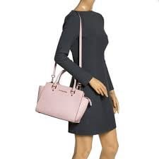 MICHAEL Michael Kors Selma Saffiano Leather Medium Satchel Light Pink NWOT