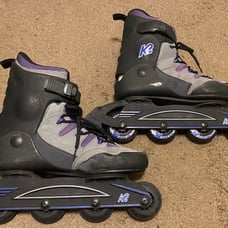 Mens K2 Camano Gray Purple Roller Blades K2EZ8 Size 8.5 Hyper 82A Wheels 70mm