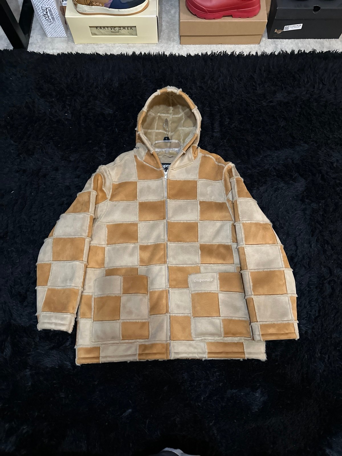 Supreme Faux Suede Patchwork Jacket