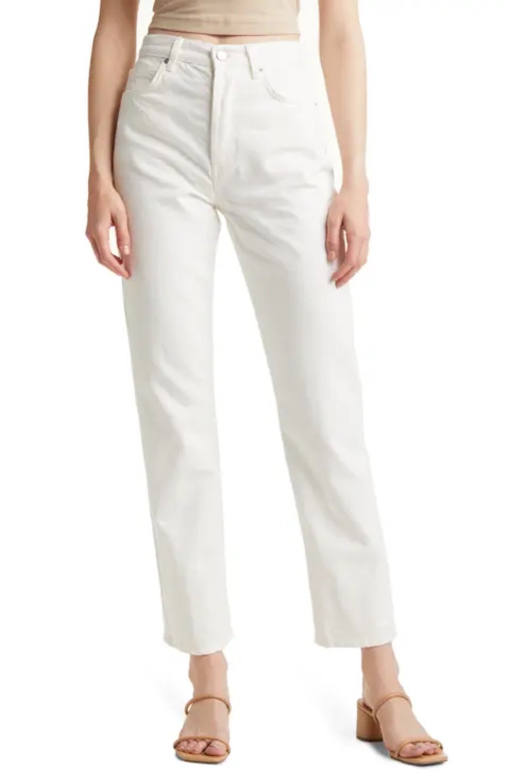 Reformation Vintage White Wash High Wasited Button Fly Jeans