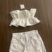 Zara cropped raffle halter top