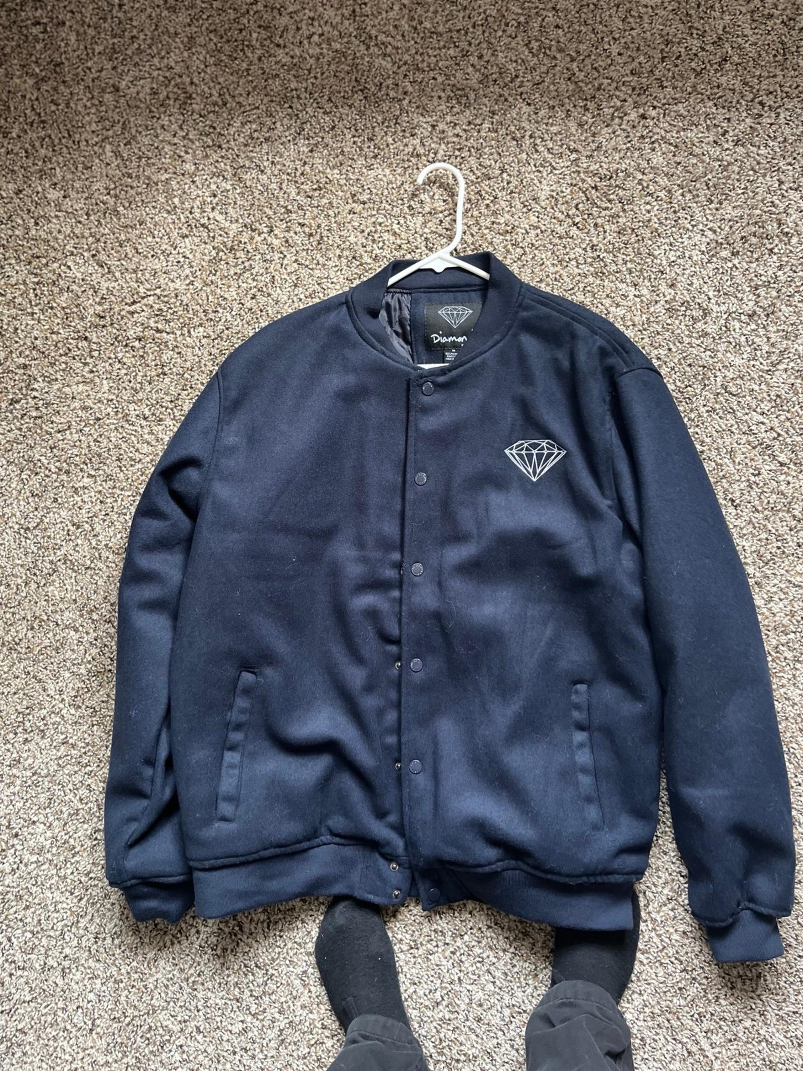 Diamond Bomber Jacket Navy Blue (M)