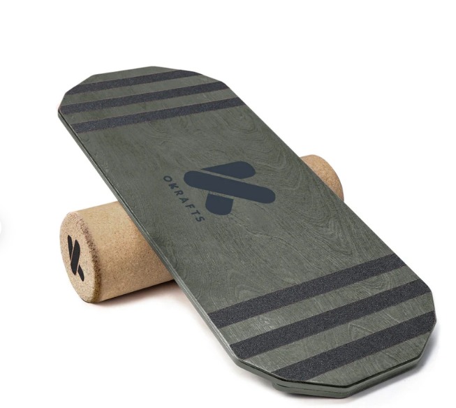 AS Okrafts Balance Board Handcrafted - Natural Materials | Roller + Board Grey