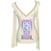 M AUTH VTG Y2k Dolce & Gabbana Cream Long Bell Sleeve Top V Neck Ruffle Blouse