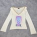M AUTH VTG Y2k Dolce & Gabbana Cream Long Bell Sleeve Top V Neck Ruffle Blouse