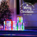 NEW Set of 3 Christmas Lighted Gift Boxes,8 Light Modes Light Up Present Boxes