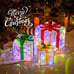 NEW Set of 3 Christmas Lighted Gift Boxes,8 Light Modes Light Up Present Boxes