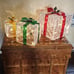 NEW Set of 3 Christmas Lighted Gift Boxes,8 Light Modes Light Up Present Boxes