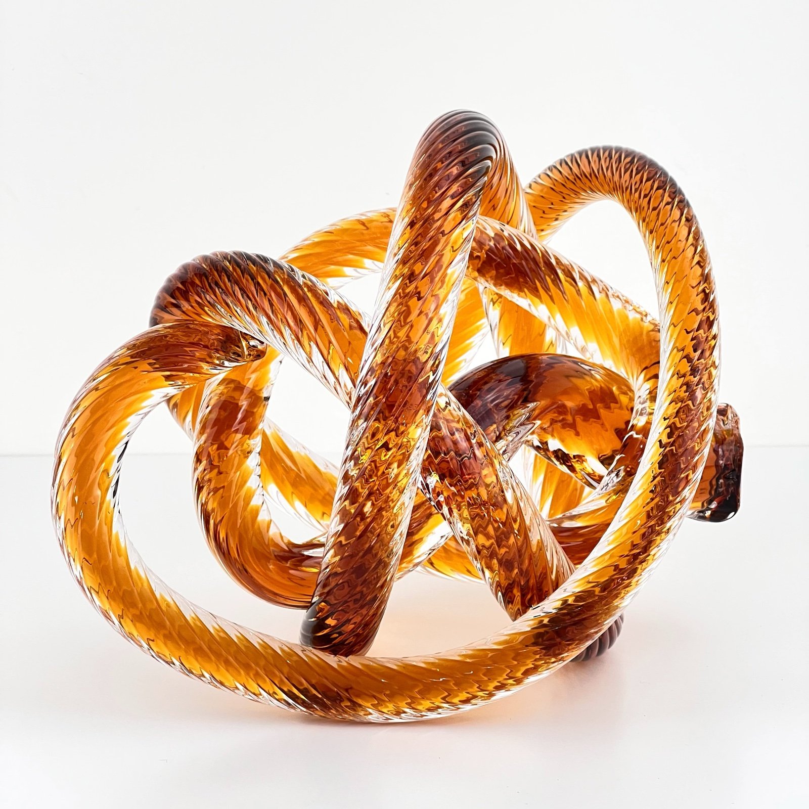 Vintage Hand Blown Glass Rope Knot Art Glass Sculpture Pacific Life