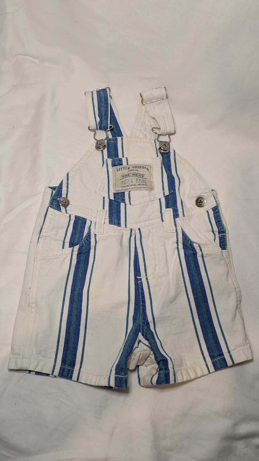 Vintage Baby Little Arizona Jean Company Denim Overalls Shorts Size 24M