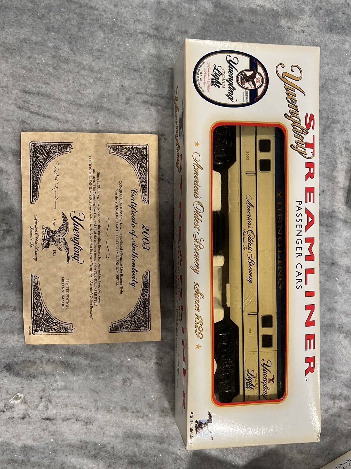 Yuengling streamliner passenger train car