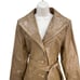 Annshire Leather Trench Coat Woman S Brown Belted Long Jacket 70s Designer Retro