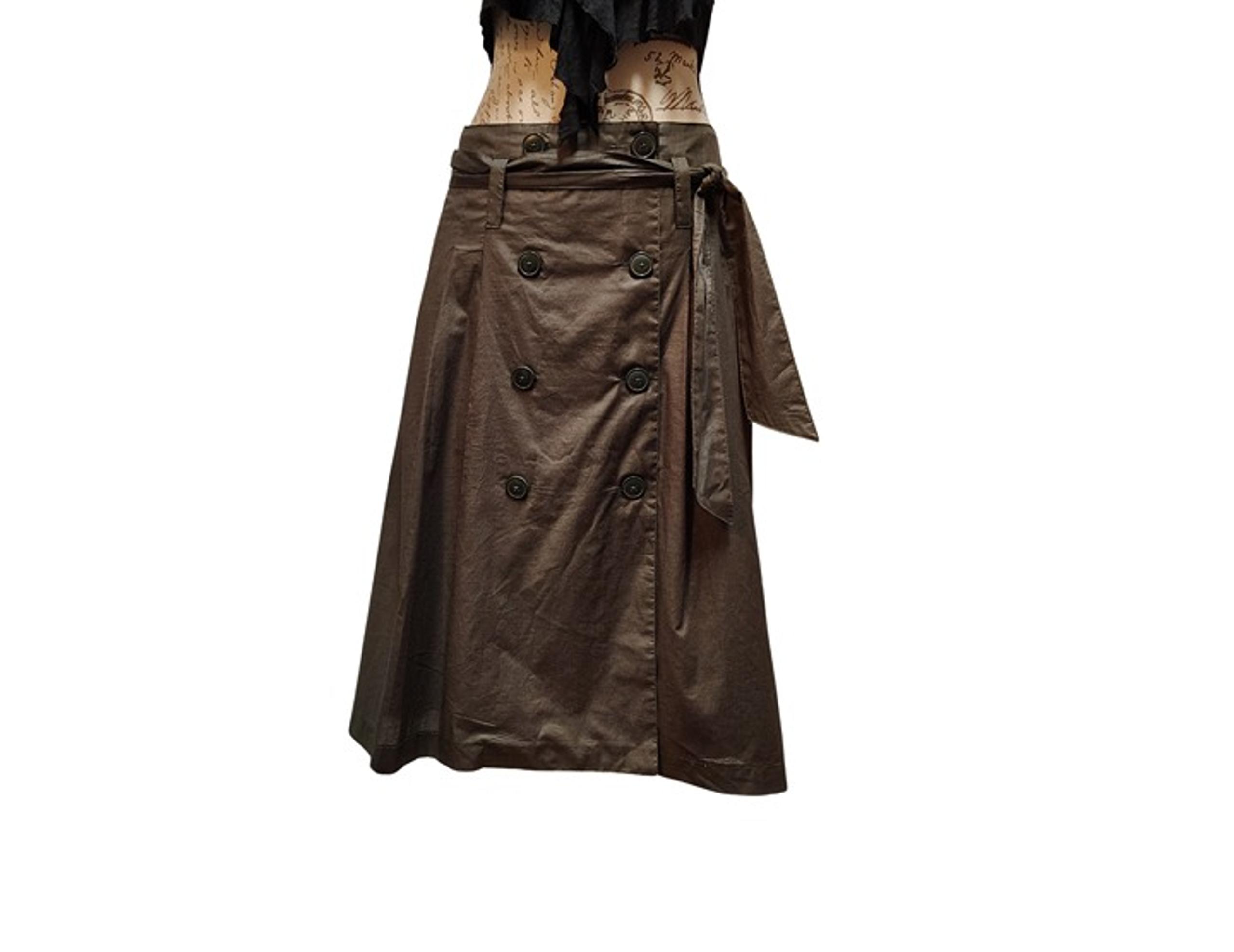 H&M Pleated Faux Wrap Style A-Line Midi Skirt - Academia, Boho, Soft Grunge