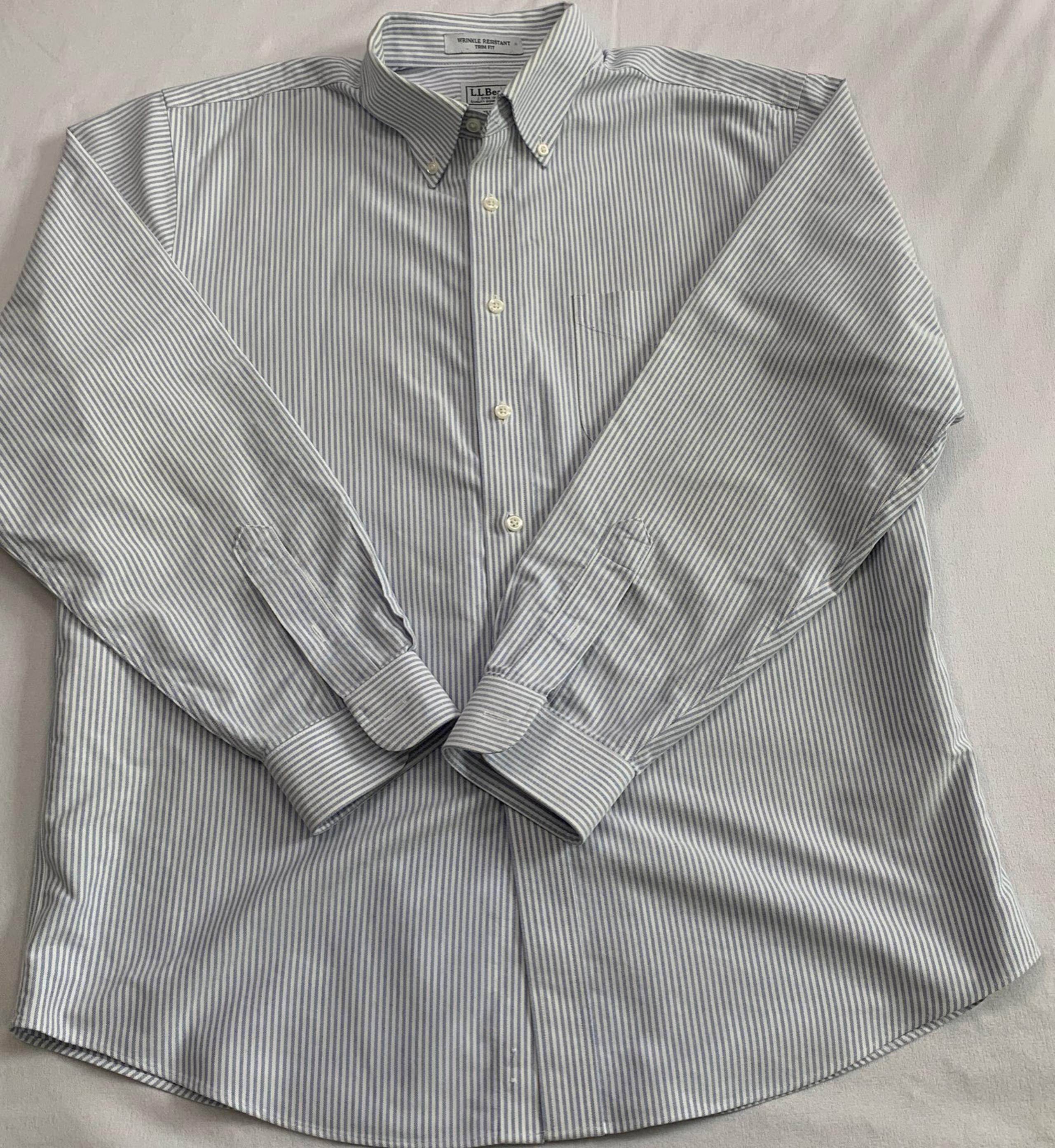 L.L.Bean striped blue Dress Shirt for me