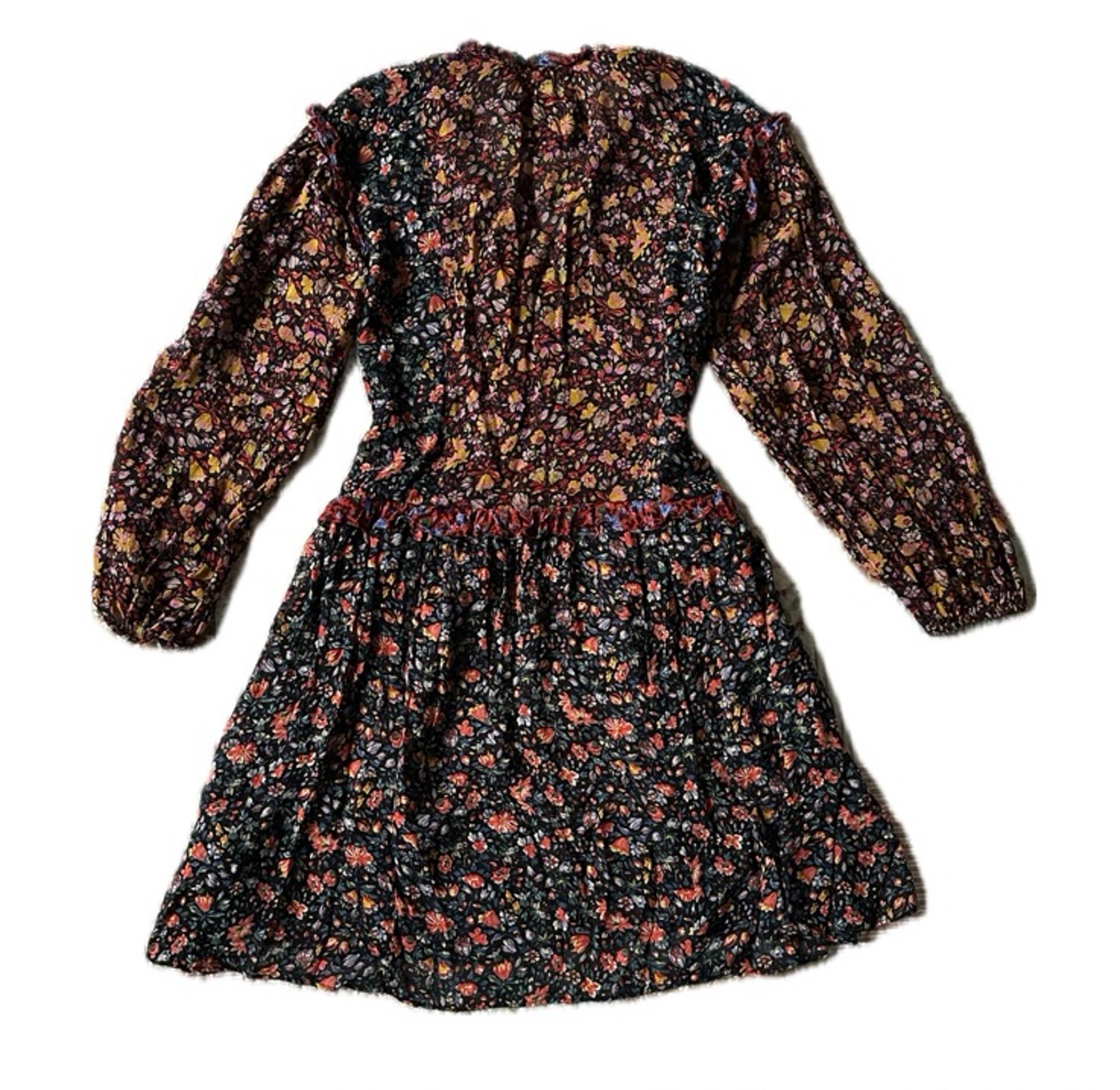 Anthropologie S colorful above-knee long-sleeve dress
