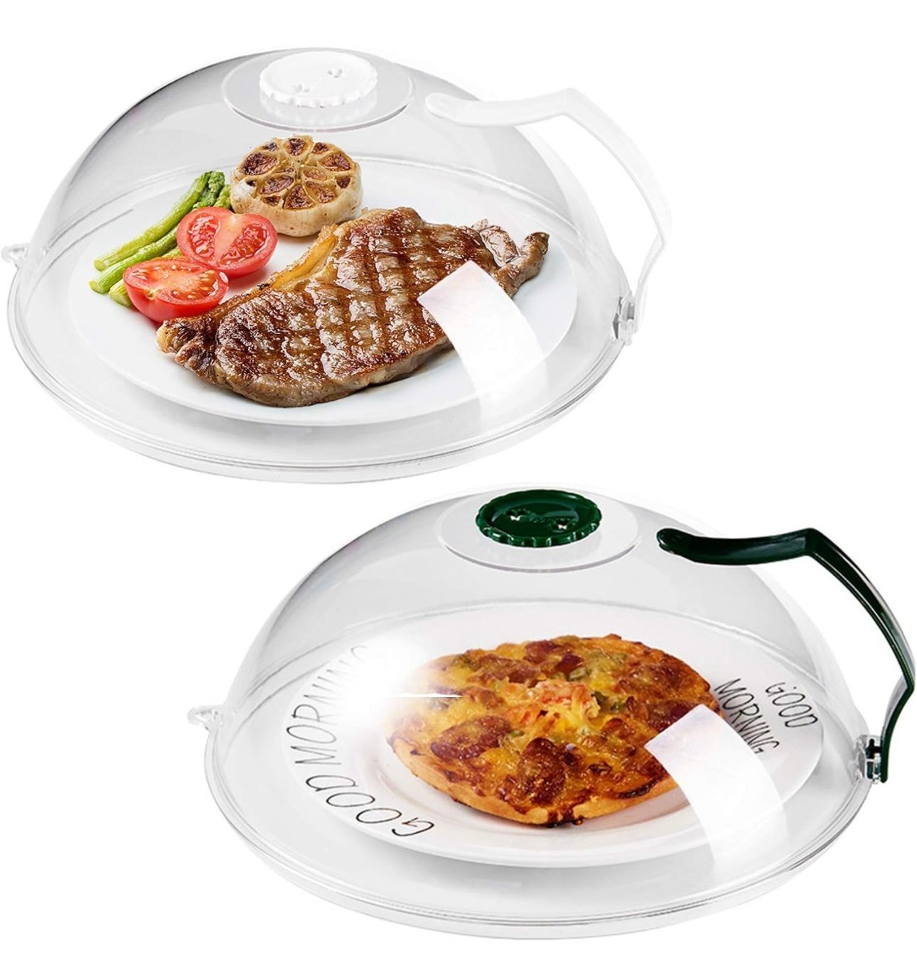 2 Pack, Microwave Cover for Foods, BPA Free Microwave Plate Cover Guard Lid with