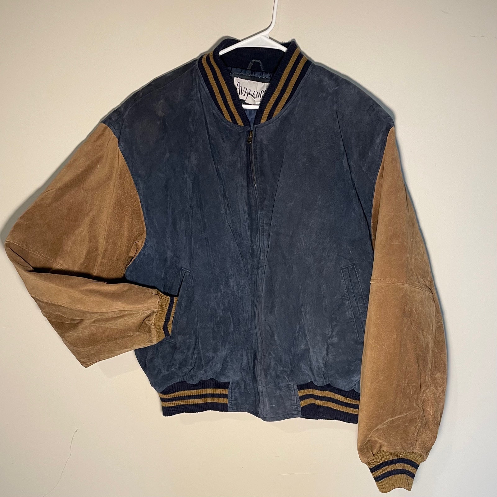 Vintage Leather Suede Varsity Bomber Jacket