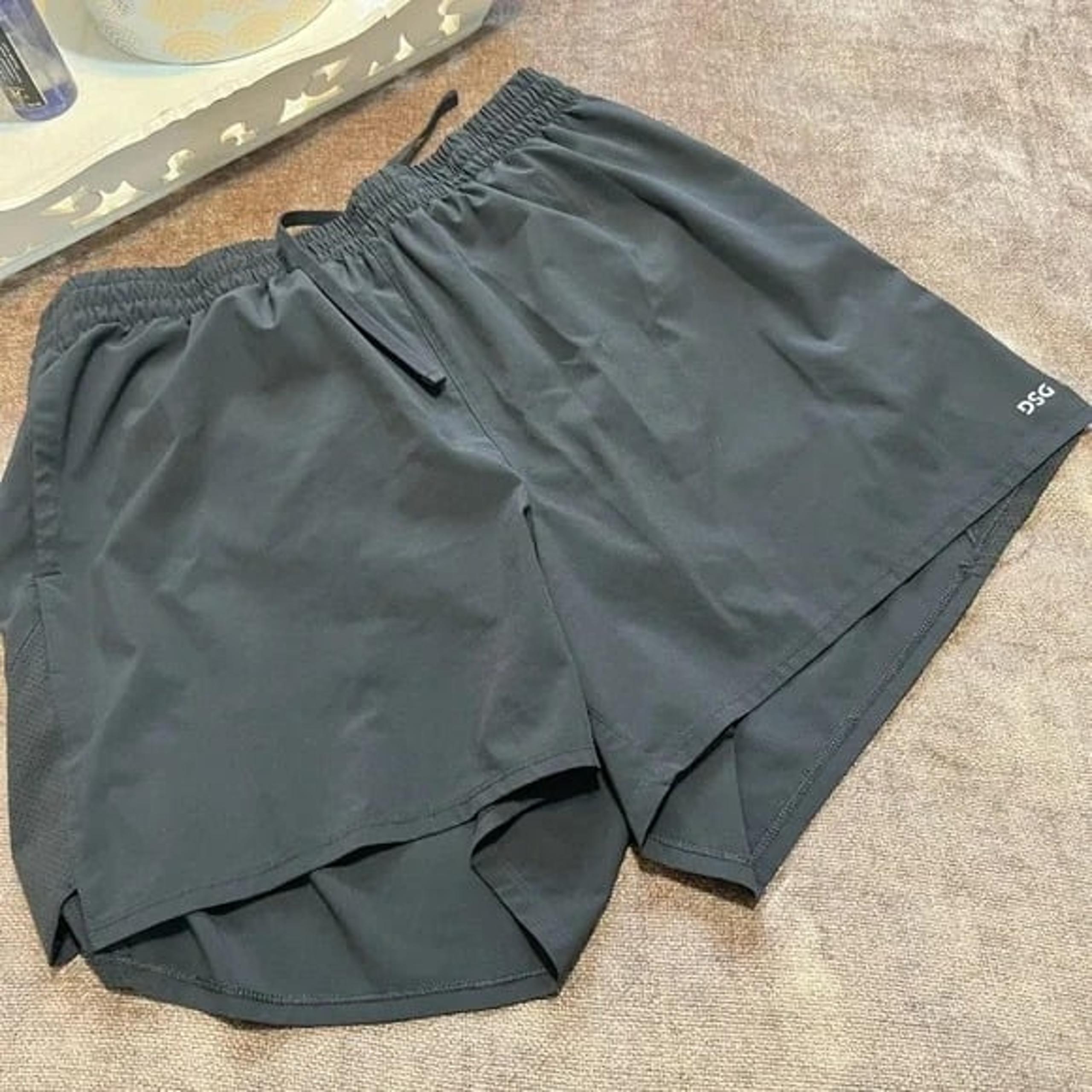 DSG Men’s Black Running Shorts with Built-In Briefs, Size XL