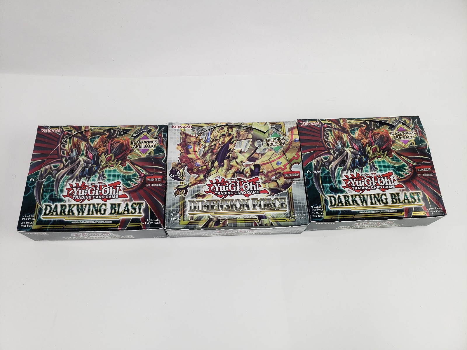 Konami Yu-Gi-Oh! TCG Darkwing Blast Booster & Dimension Force Boxes LOT OF 3