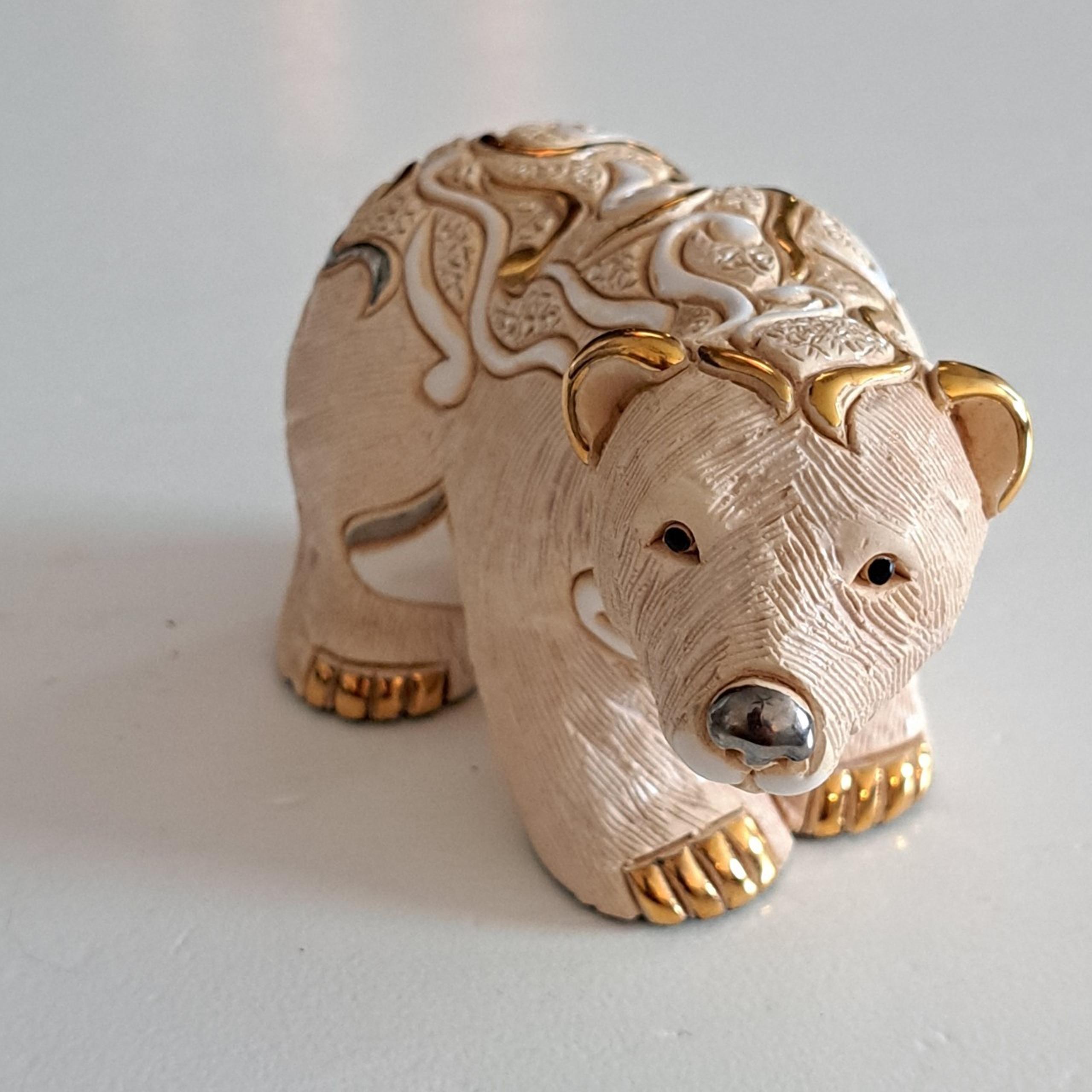 Exquisite DeRosa Gold And Platinum Accent Artic Polar Bear Figurine
