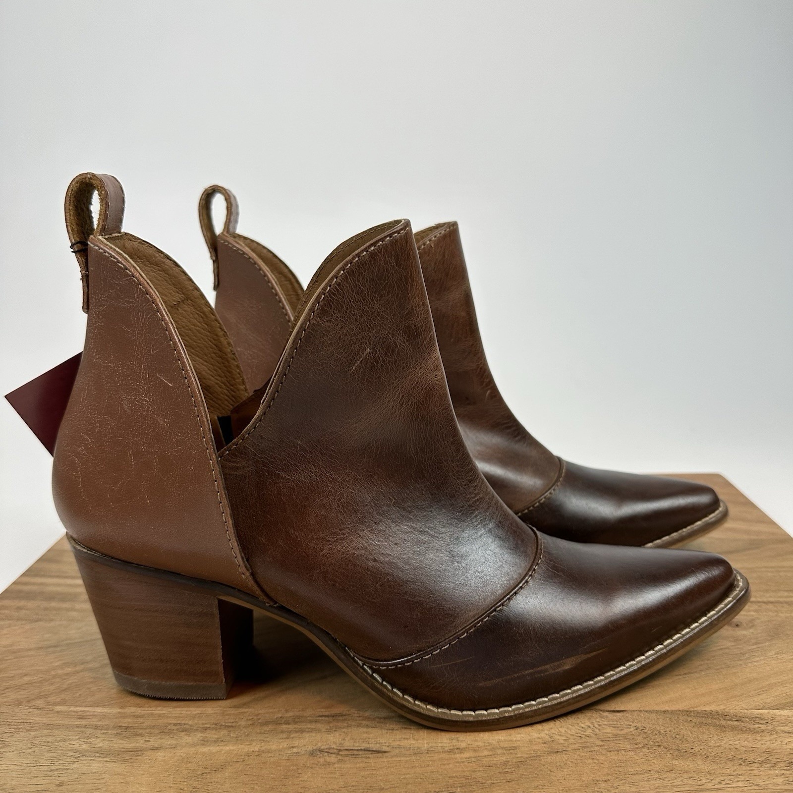 New Womens Nocona Micki Cowhide 7 Snip Toe Ankle Boots Bootie Shoes Size 10