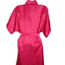 Vintage 80s Night Magic Hot Pink Kimono Robe Medium Knee Length Belted USA Made