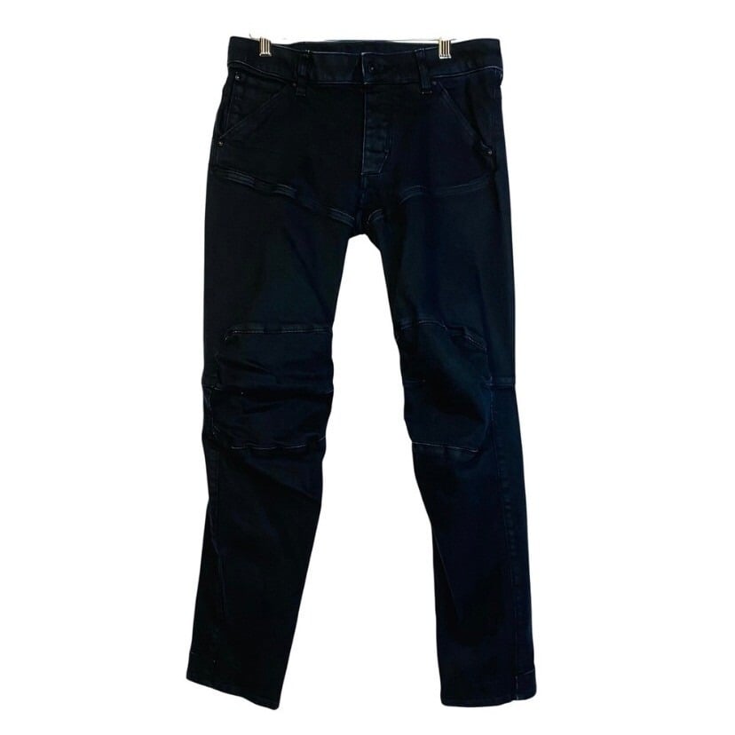 G-Star RAW Moto Jeans Mens Black Sz 29 Slim Fit Denim Pants Button Fly EUC
